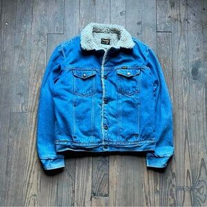 Vintage 80s Wrangler Denim Jacket Sherpa lined